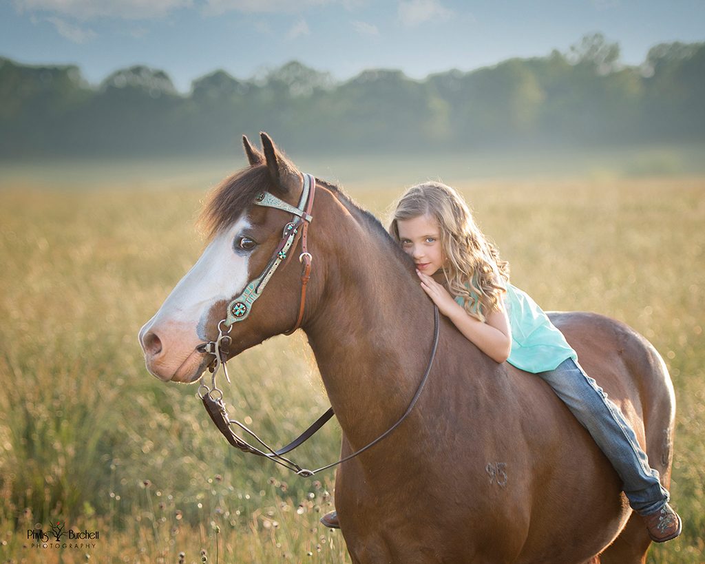 portrait girl on horse